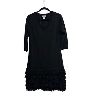 Soft Surroundings Black Ruffled Tiered Dress